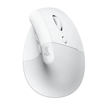 Mouse Sem Fio, Logitech, Bluetooth, USB, Logi Bolt, Vertical Lift - Branco