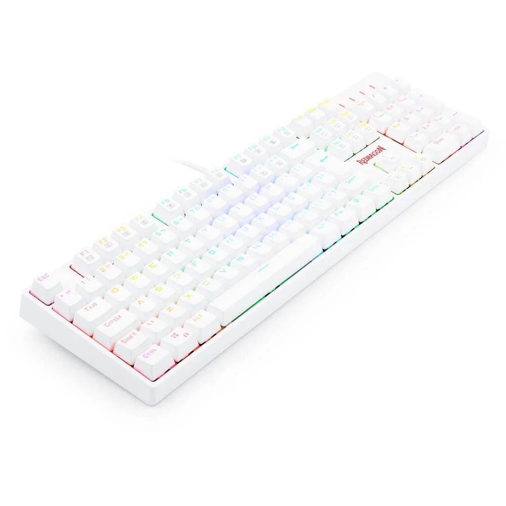 Imagem 3 de 5 do produto Teclado Mecânico Redragon Surara Pro, RGB, Branco, Switch Azul Óptico, Abnt2 - K582W-RGB-PRO