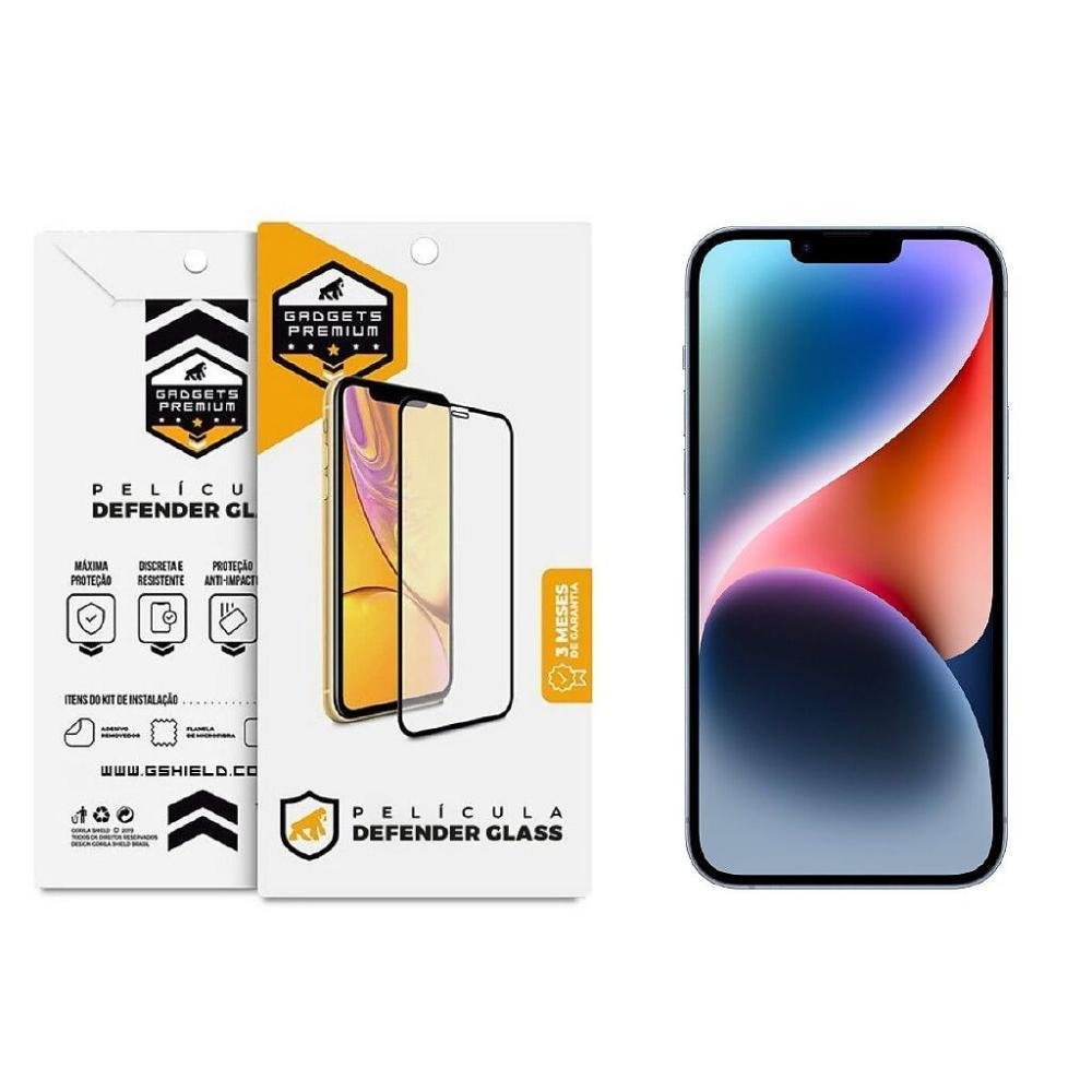 Película Para Iphone 14 - Defender Glass Preta | KaBuM!