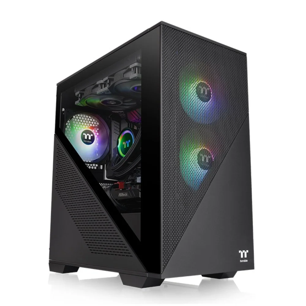 Gabinete Thermaltake Divider 170 TG, Mid-Tower, ArGB, M-ATX, Vidro, Com 2 Fans, Black Edition - Ca-1s4-00s1wn-00