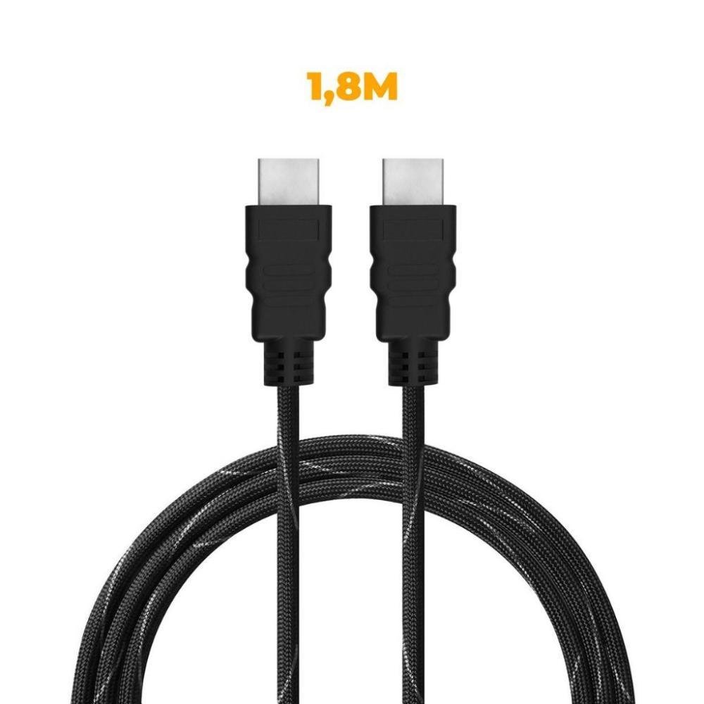 Imagem 2 de 3 do produto Cabo HDMI Gshied Dual View, 1.80M, Pontas Gold, Preto