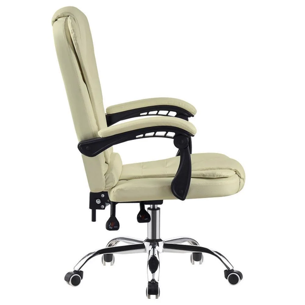 Imagem 3 de 5 do produto Cadeira Office Fortt Presidente Paris Cpf02-b, 120kg, Base Cromada, Com Rodinha, Reclinável, Branca