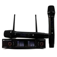 Microfone Duplo Sem Fio Kadosh K-502m Dinâmico Cardióide Uhf