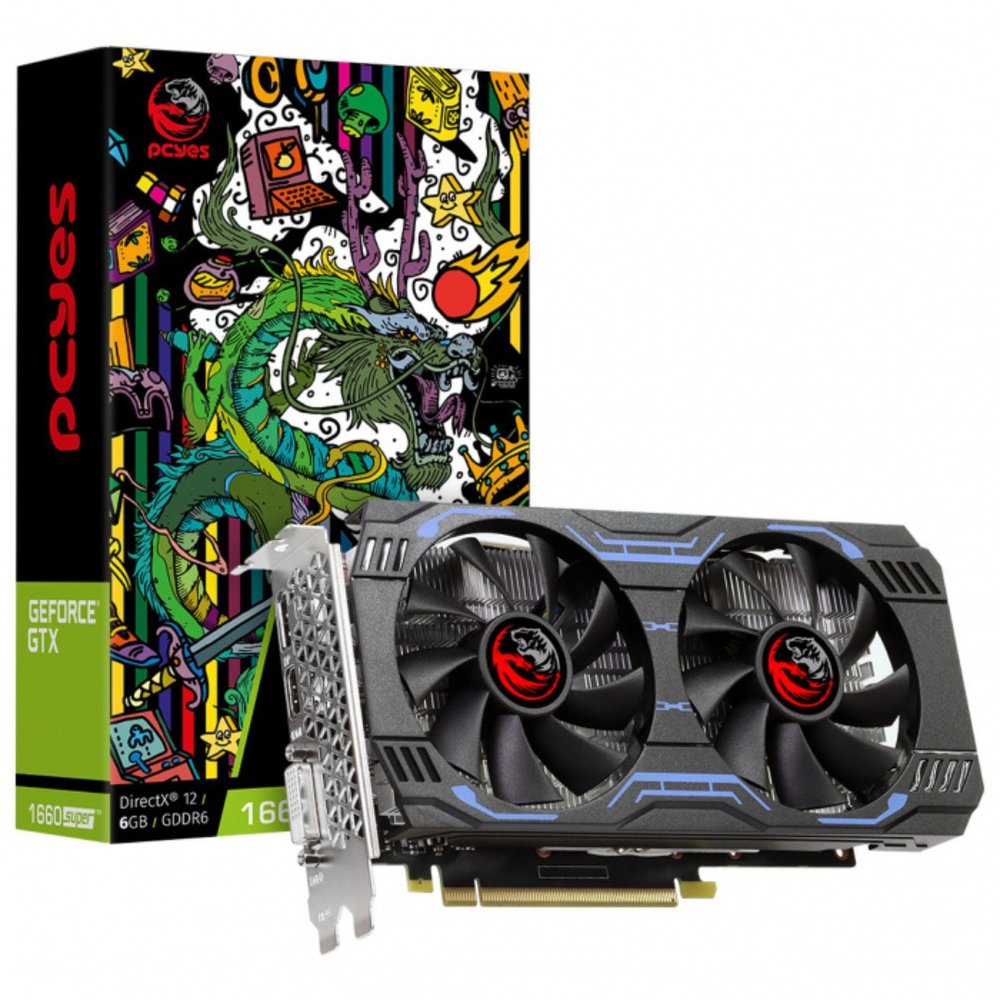 Placa De Video Pcyes  GTX 1660 Super NVIDIA GeForce 6GB, GDDR6, 192bits - Pa1660s6gr6df