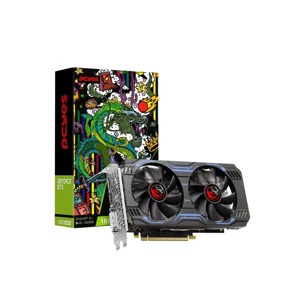 Placa De Video Pcyes GTX 1660 Super NVIDIA GeForce 6GB, GDDR6, 192bits - Pa1660s6gr6df
