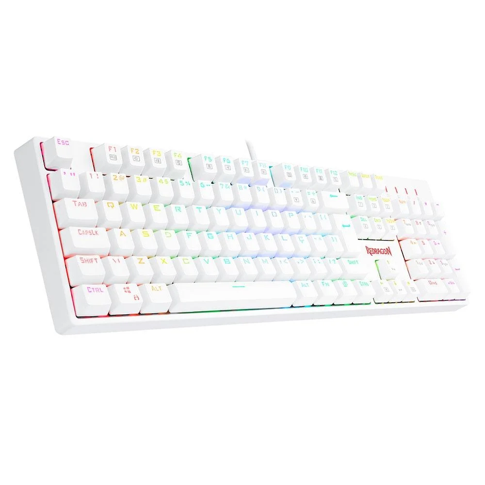 Imagem 3 de 5 do produto Teclado Óptico Gamer Redragon Surara Pro RGB, Switch Marrom, Abnt2, Keycaps Abs Doubleshot - Branco