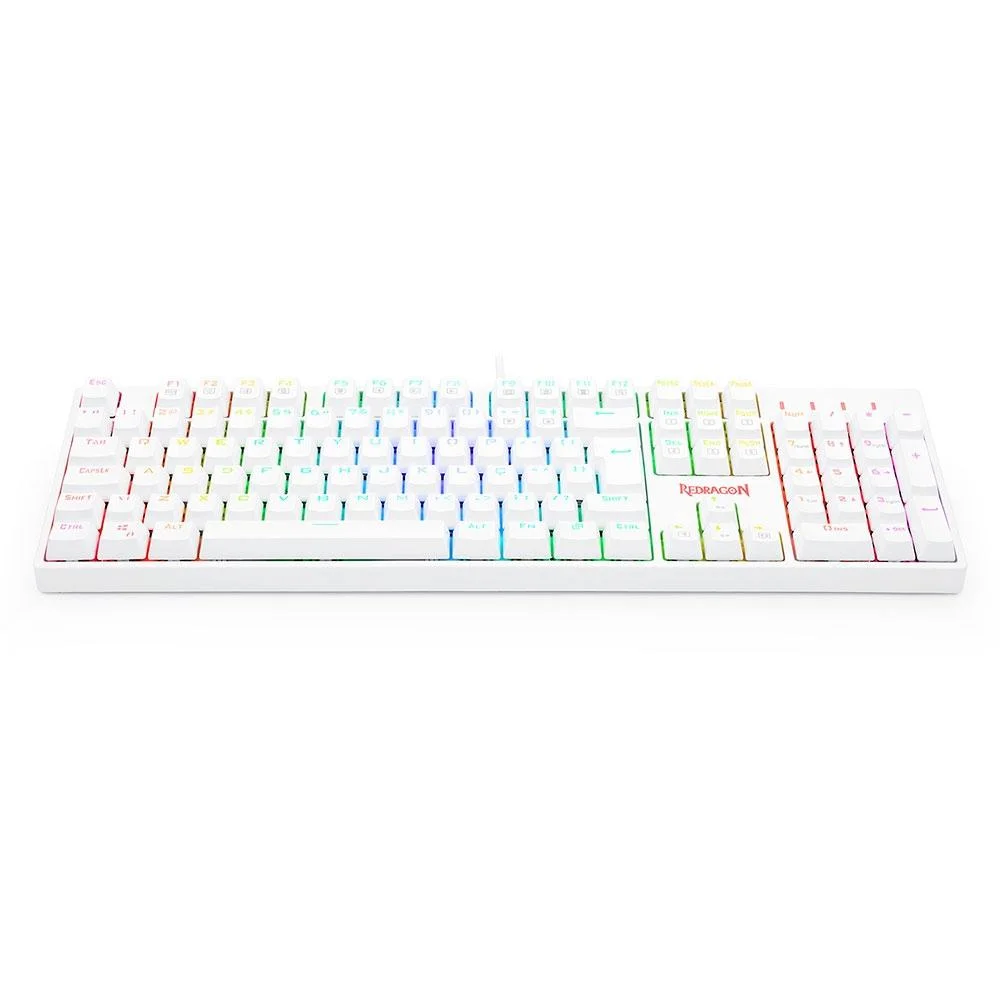 Imagem 5 de 5 do produto Teclado Óptico Gamer Redragon Surara Pro RGB, Switch Marrom, Abnt2, Keycaps Abs Doubleshot - Branco