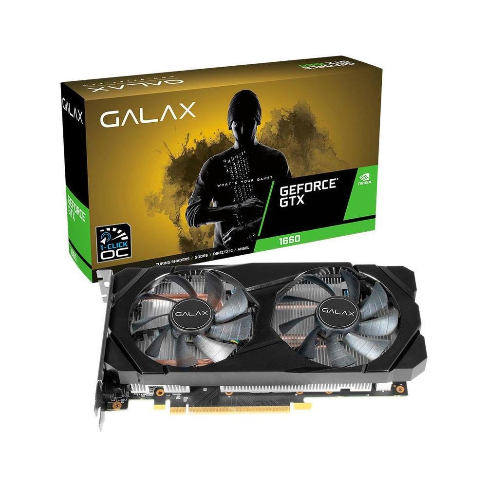 Placa De Vídeo Galax Geforce Gtx 1660 (1-click Oc), 6GB GDDR5, 192 Bits - 60srh7dsy91c