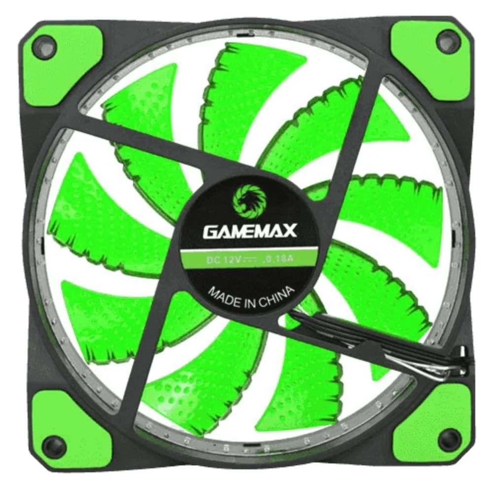 Imagem 4 de 5 do produto Cooler FAN Gamemax Gamer, 120mm, LED, Verde - GF12G