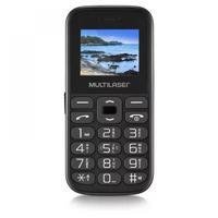 Celular Vita Dual Chip Tela 1,8" USB e Bluetooth Preto Multilaser - P9121. Lanterna para emergências; teclas grandes e fáceis de apertar; fala os núme