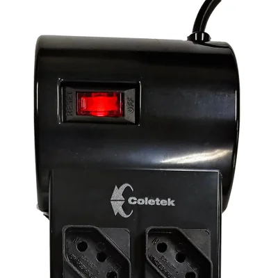 Filtro De Linha Coletek Fl-82bk, 8 Tomadas, 10Ah, Bivolt, Preto — foto 5
