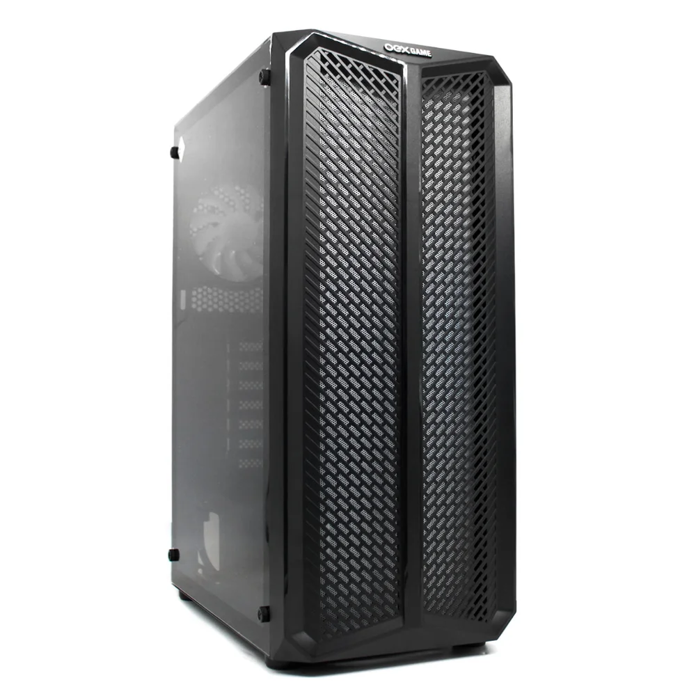 Imagem 2 de 5 do produto Gabinete Gamer Oex Haven Gh300, Lateral Em Vidro, 1x Cooler Led RGB 120mm, USB 3.0, Preto