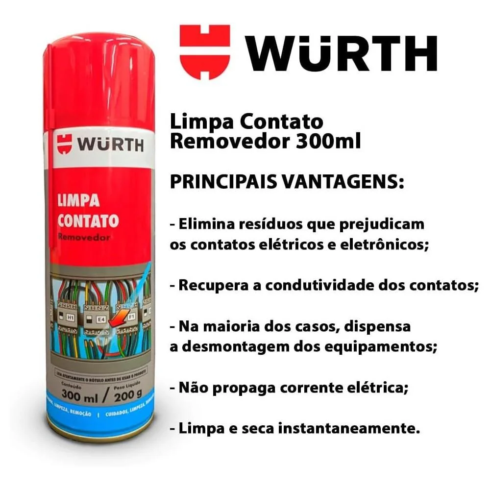 Limpa Contato Wurth, Spray, 300ml - 389565