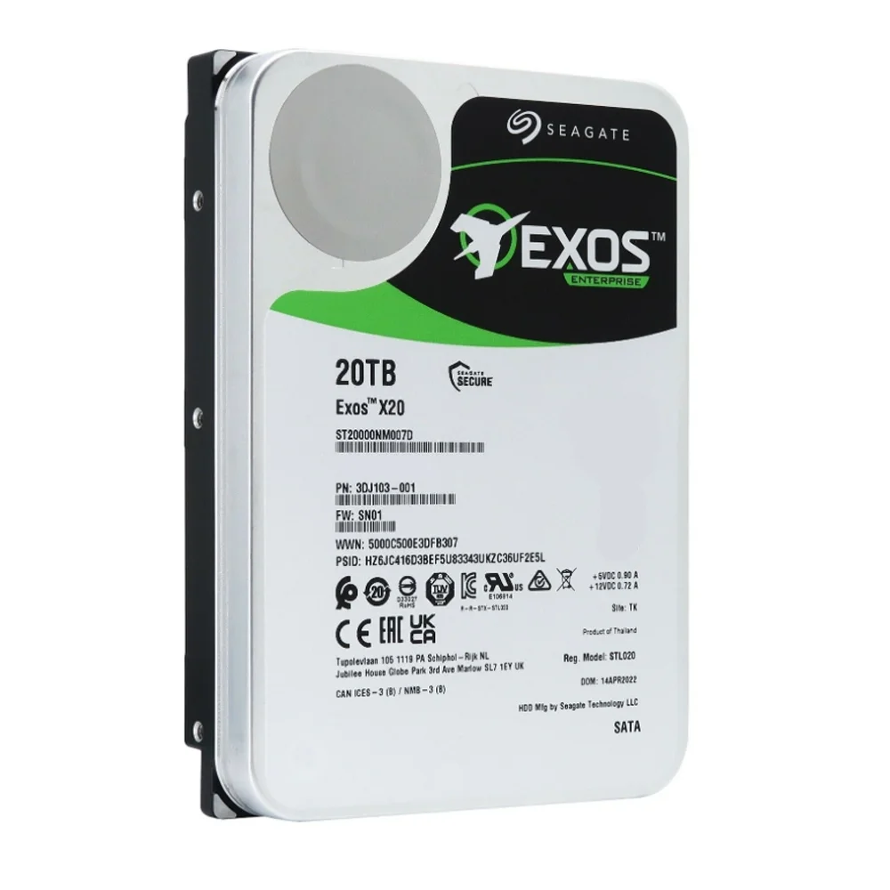 Hd 20TB Seagate, Sata 3 256MB, 7200rpm, Exos X20, 512e 4kn - St20000nm007d Hd 20TB Seagate, Sata 3 256MB, 7200rpm, Exos X20, 512e 4kn - St20000nm007d