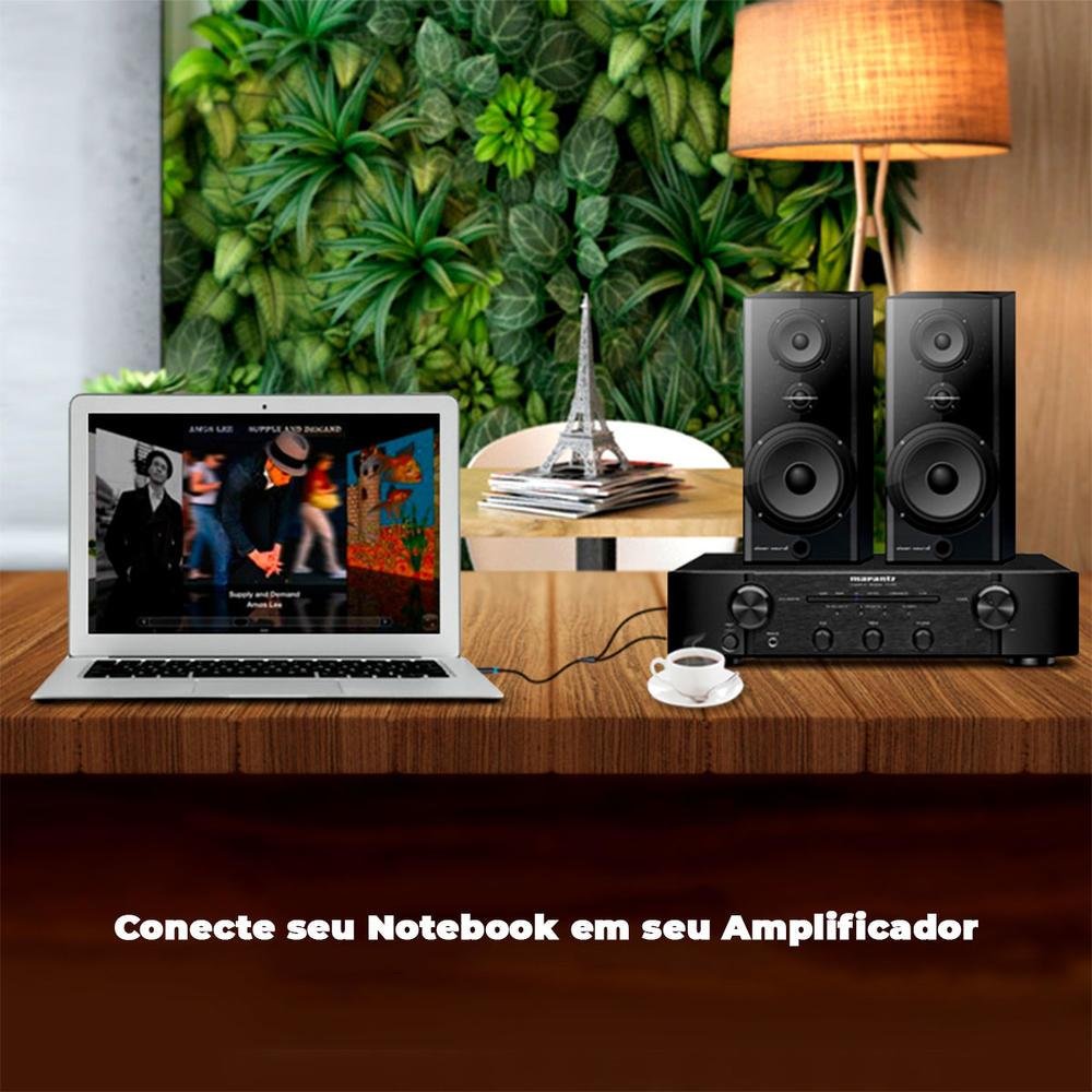 Imagem 5 de 5 do produto Cabo Áudio Vention P2 Estéreo, P/ P10 Mono, Mesa Som DJ, 3M, Preto - BACBI