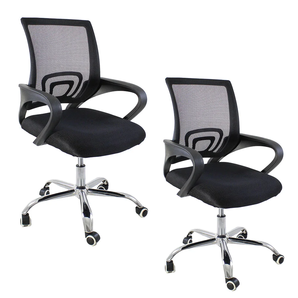 Imagem 1 de 5 do produto Kit 2 Cadeiras De Escritorio Oficial Webshop, Begonia Tela Mesh, Peso Recomendado: 110kg, Ergonomico, Preto