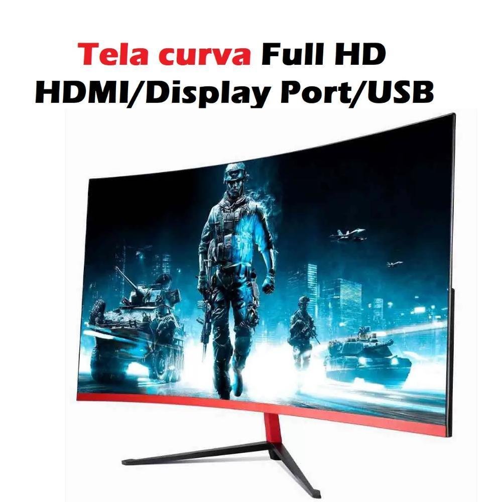 Imagem 2 de 5 do produto Monitor Gamer HQ 27 Polegadas, FULL HD 144HZ A 240HZ 1MS HDMI Display Port, Curvo LED, Alto Falantes Iluminação RGB - Battle 27h240g
