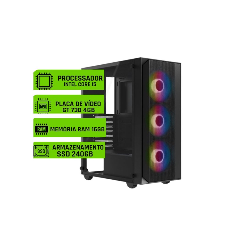 PC Gamer Intel I5 GT 730 4GB 16GB SSD 240GB KaBuM PC Gamer Intel I5 GT 730 4GB 16GB SSD 240GB KaBuM