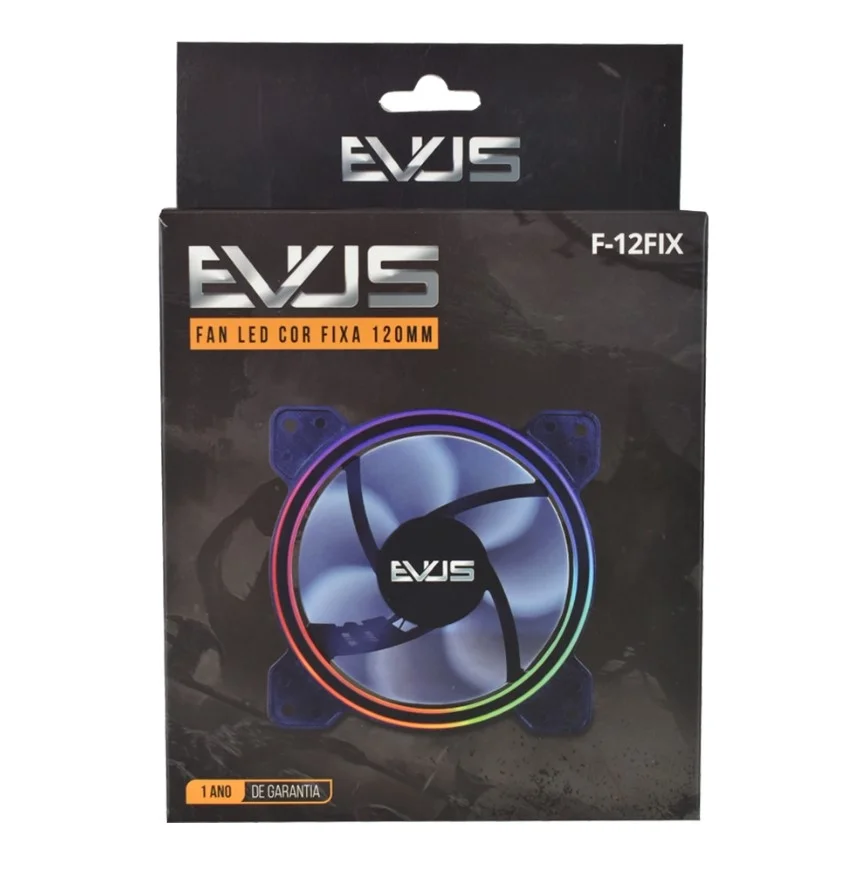 Imagem 3 de 5 do produto Cooler Gamer Evus F-12fix Fan 12cm Com Led (7898597133118)