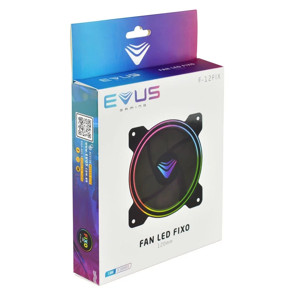 Imagem 5 de 5 do produto Cooler Gamer Evus F-12fix Fan 12cm Com Led (7898597133118)