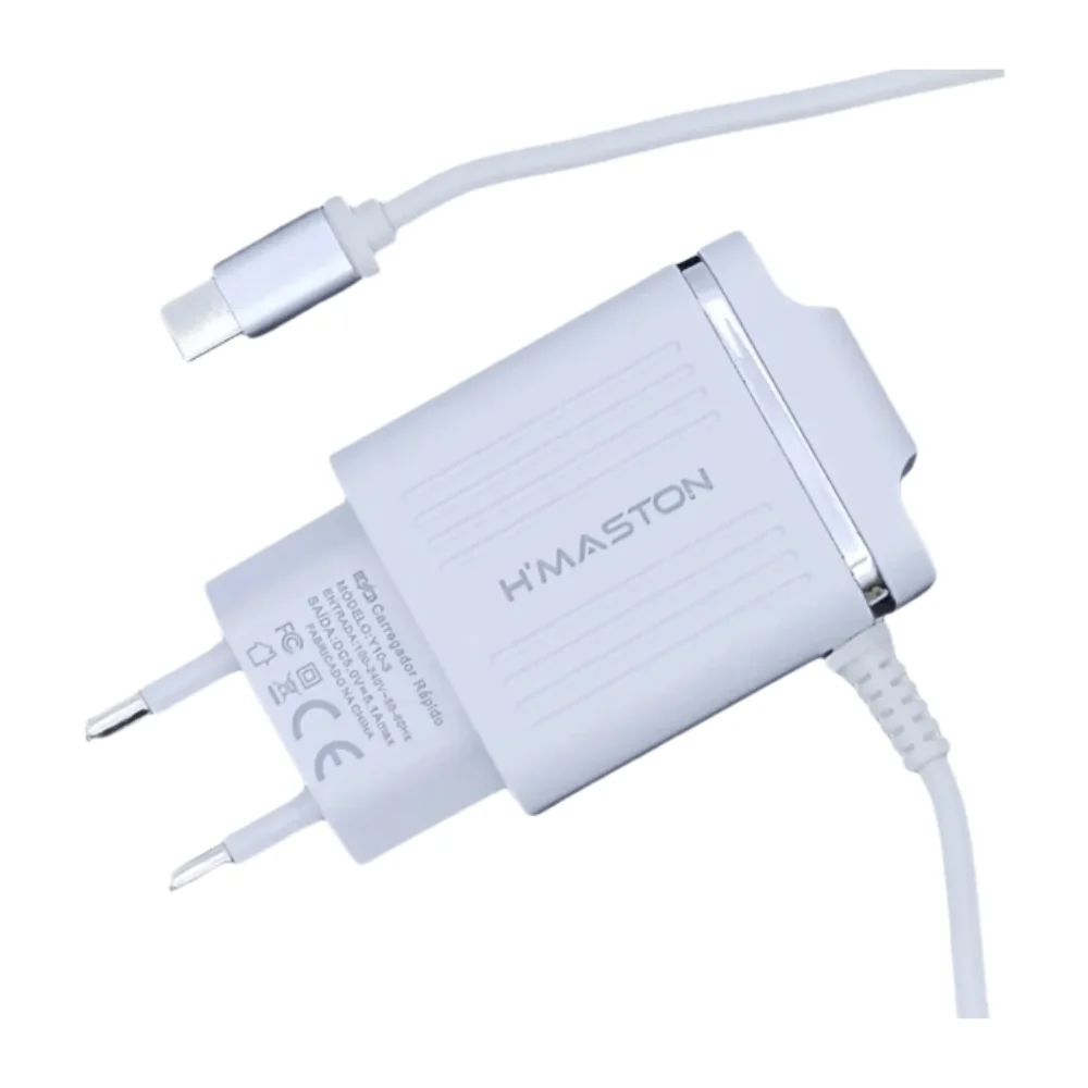 Imagem 2 de 3 do produto Carregador de Tomada com Cabo USB Pro IOS, 3 Portas, Branco -  Y10-2
