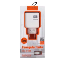 Carregador de Tomada com Cabo USB Pro Y34-2 IOS, 2 Portas, Branco