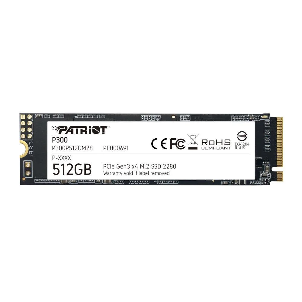 SSD Patriot, 512 GB, M.2 P300 Nvme 2280 - P300p512gm28 SSD Patriot, 512 GB, M.2 P300 Nvme 2280 - P300p512gm28