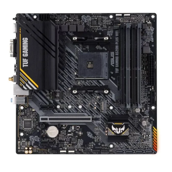 Placa Mãe Asus, A520m-plus, Wifi Tuf Gaming, AM4, DDR4 - M.2 RGB.