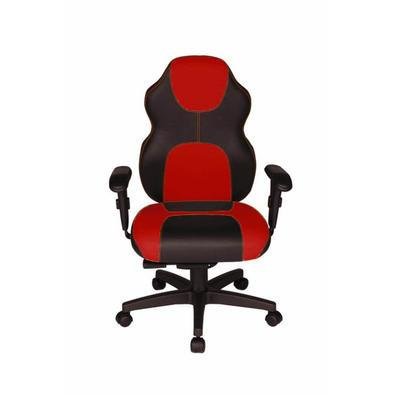 Cadeira Gamer Design Office Diretor, Linha Gamer Racing, ate 110 Kg, Sem Almofada, Vermelho com Preto