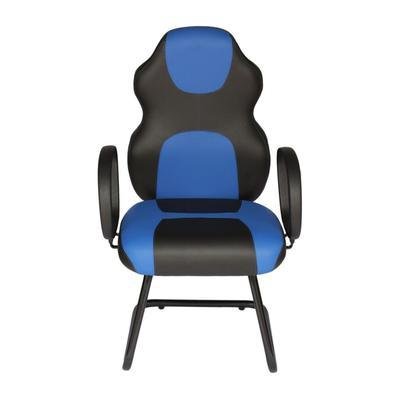 Cadeira Gamer Base Fixa Com Braço Linha Gamer Racing Azul