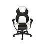 Cadeira Gamer Design Office Diretor, Linha Gamer Racing, ate 110 Kg, Sem Almofada, Branco com Preto