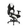 Cadeira Gamer Design Office Diretor, Linha Gamer Racing, ate 110 Kg, Sem Almofada, Branco com Preto