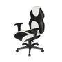 Cadeira Gamer Design Office Diretor, Linha Gamer Racing, ate 110 Kg, Sem Almofada, Branco com Preto