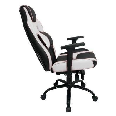 Cadeira Gamer Design Office, Linha Gamer Racing, Com Almofada, Regulavel, Branco com Preto