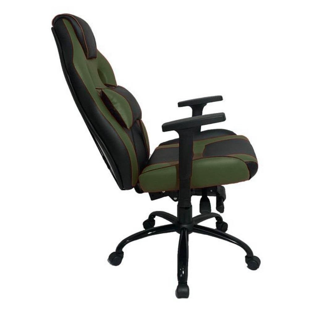 Imagem 2 de 2 do produto Cadeira Gamer Design Office, Linha Gamer Racing, Com Almofada, Regulavel, Verde Escuro com Preto