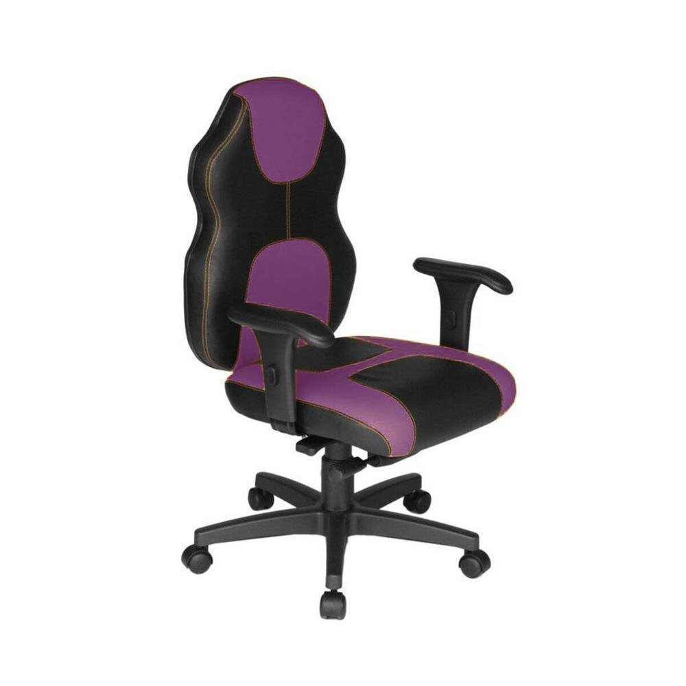 Cadeira Gamer Design Office Diretor, Linha Gamer Racing, ate 110 Kg, Sem Almofada, Roxo com Preto