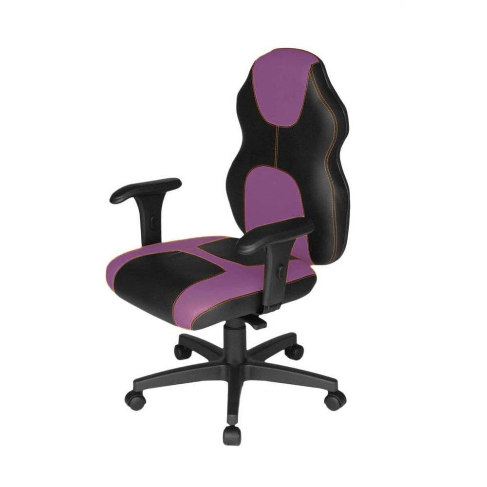 Cadeira Gamer Design Office Diretor, Linha Gamer Racing, ate 110 Kg, Sem Almofada, Roxo com Preto