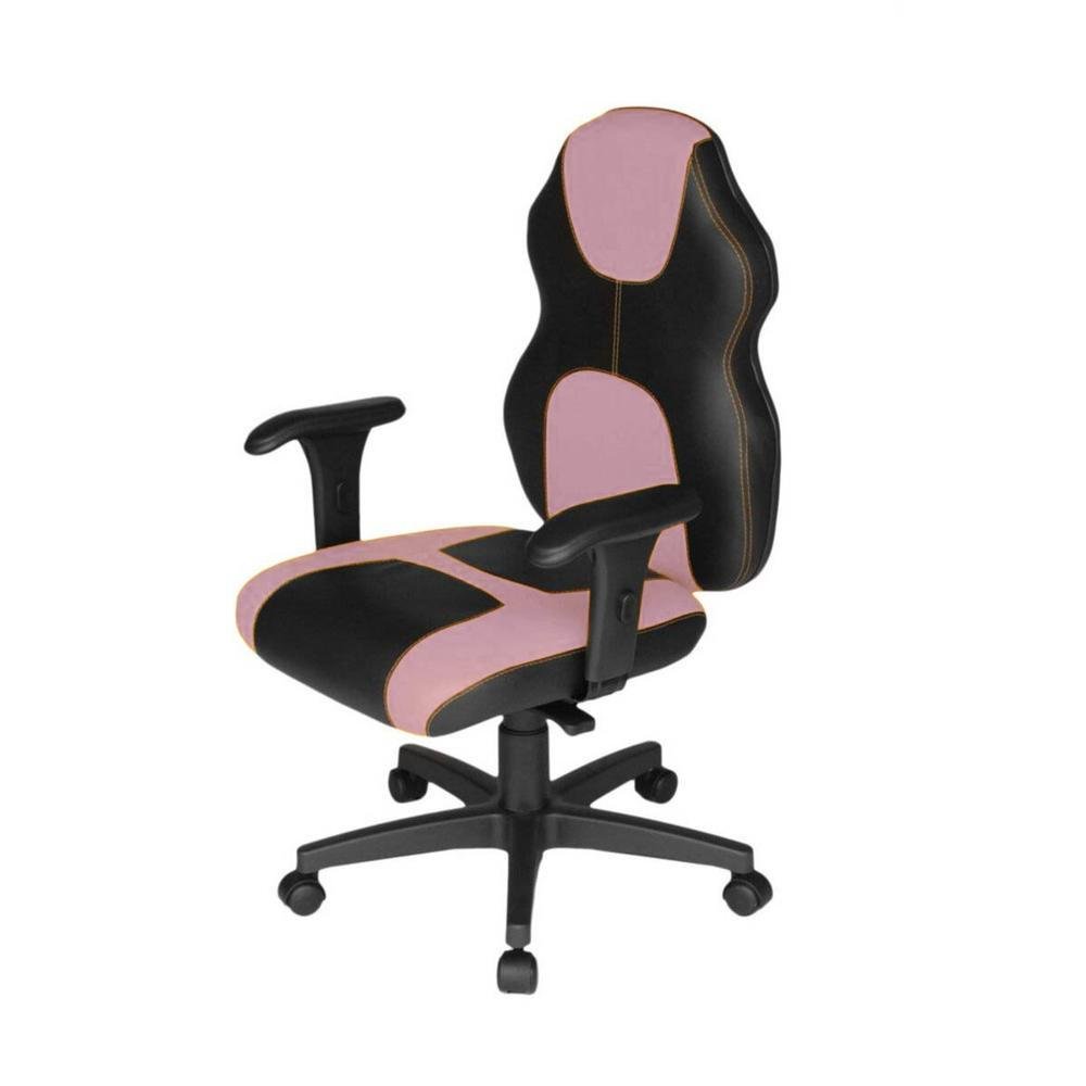 Imagem 3 de 3 do produto Cadeira Gamer Design Office Diretor, Linha Gamer Racing, ate 110 Kg, Sem Almofada, Rosa Claro com Preto