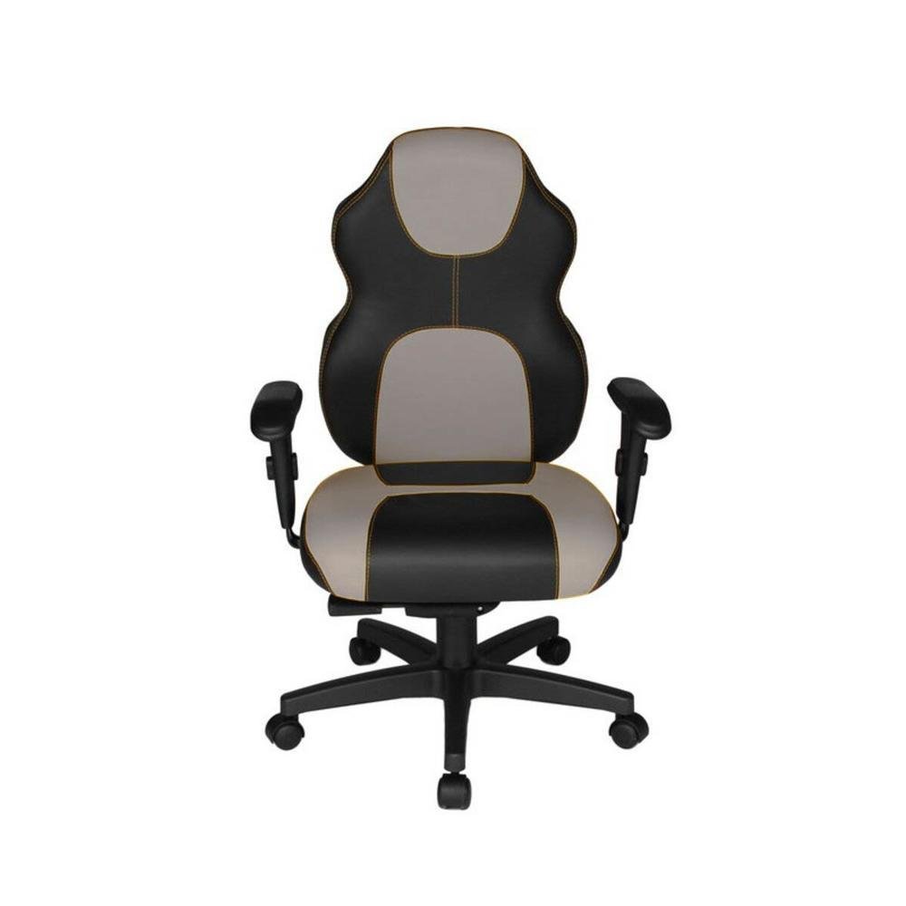 Cadeira Gamer Design Office Diretor, Linha Gamer Racing, ate 110 Kg, Sem Almofada, Cinza Claro com Preto Cadeira Gamer Design Office Diretor, Linha Gamer Racing, ate 110 Kg, Sem Almofada, Cinza Claro com Preto