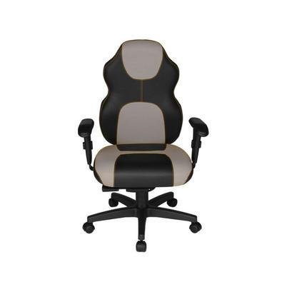 Cadeira Gamer Design Office Diretor, Linha Gamer Racing, ate 110 Kg, Sem Almofada, Cinza Claro com Preto