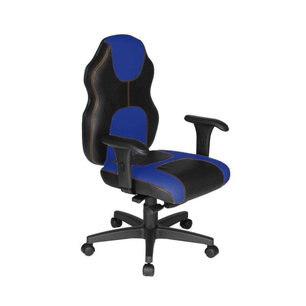 Imagem 3 de 3 do produto Cadeira Gamer Design Office Diretor, Linha Gamer Racing, ate 110 Kg, Sem Almofada, Azul com Preto