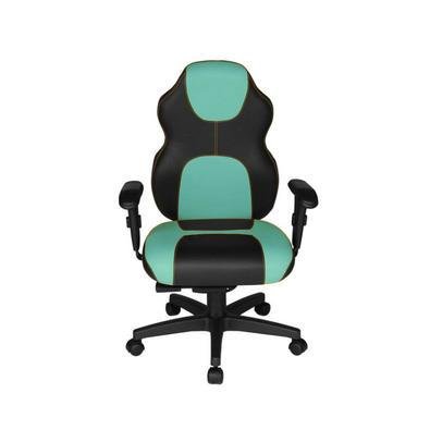 Cadeira Gamer Design Office Diretor, Linha Gamer Racing, ate 110 Kg, Sem Almofada, Verde Água com Preto