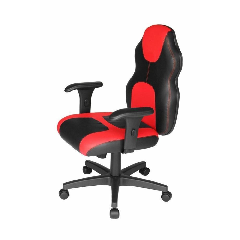 Imagem 2 de 3 do produto Cadeira Gamer Design Office Móveis, Até 120 Kg,  Base com Braço,  Vermelho