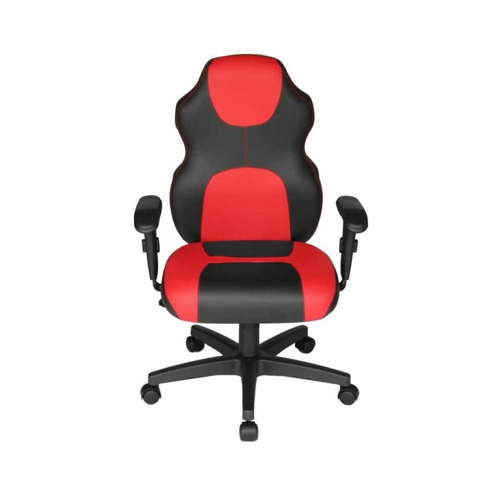 Imagem 3 de 3 do produto Cadeira Gamer Design Office Móveis, Até 120 Kg,  Base com Braço,  Vermelho