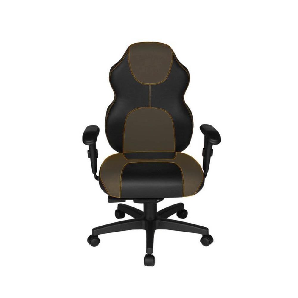 Cadeira Gamer Design Office Diretor, Linha Gamer Racing, ate 110 Kg, Sem Almofada, Marrom com Preto Cadeira Gamer Design Office Diretor, Linha Gamer Racing, ate 110 Kg, Sem Almofada, Marrom com Preto