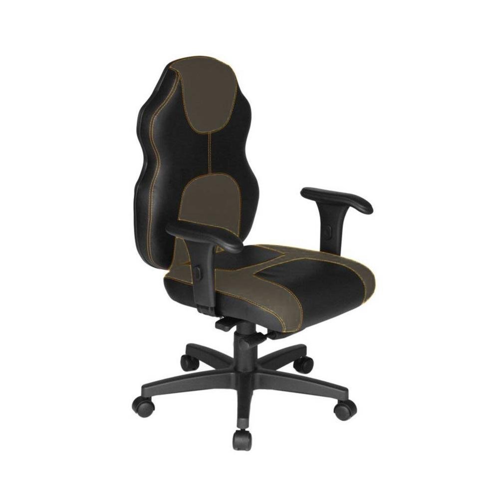 Cadeira Gamer Design Office Diretor, Linha Gamer Racing, ate 110 Kg, Sem Almofada, Marrom com Preto Cadeira Gamer Design Office Diretor, Linha Gamer Racing, ate 110 Kg, Sem Almofada, Marrom com Preto