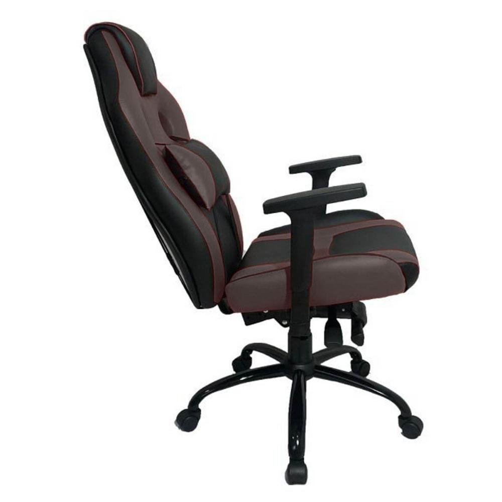 Cadeira Gamer Design Office, Linha Gamer Racing, Com Almofada, Regulavel, Café com Preto