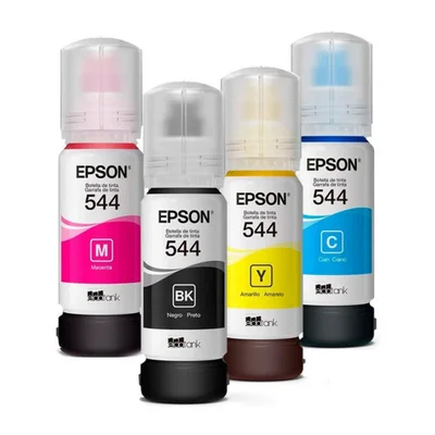 Refil Para Epson para L3110 / L3150 / L3210 / L3250 / L5190 /L3250, 65ml, Magenta, Ciano, Amarelo e Preto
