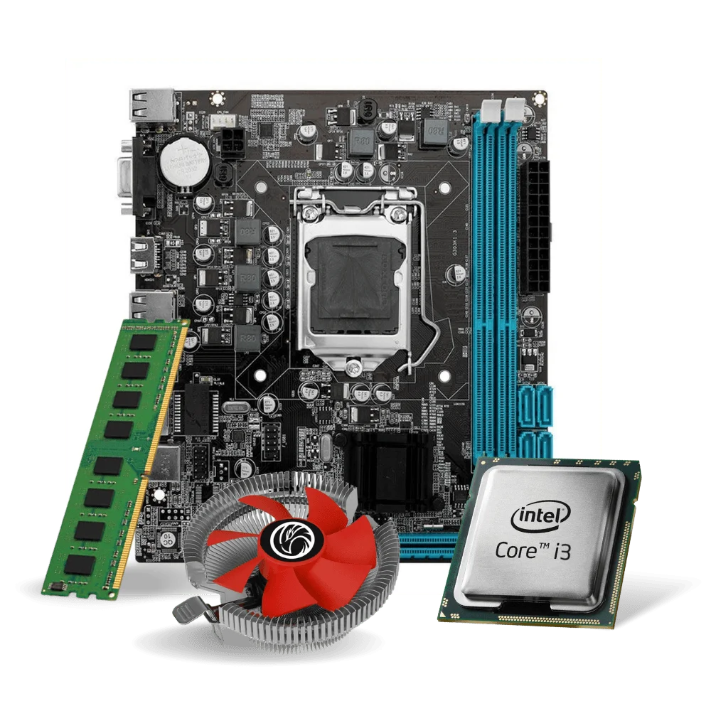 Kit Pl Mãe H81 + Processador i3 4130 + Memoria 4 Gb Ddr3 + Cooler