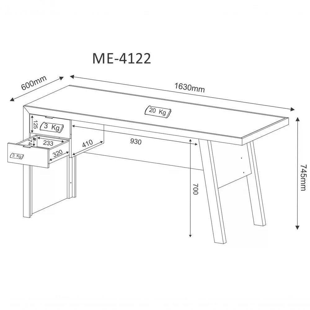 Imagem 4 de 4 do produto Mesa para Escritório Tecno Mobili ME4122, Branco